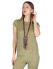 Basic T-Shirt in green patterned jersey Woman JFATS0001-E2818-1245 7046