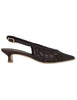 Slingback in pelle intrecciata marrone con tacco basso Donna CH2657/RT CV014