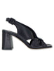Slingback in pelle nera con punta quadra Donna DS2674/G 001
