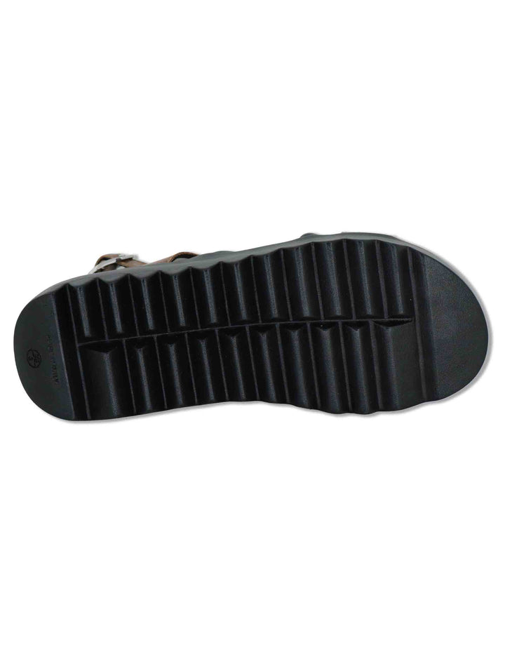 Sandali donna slingback in pelle cuoio con zeppa in gomma 5cm SB18 3 Le Bohemien 