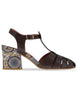 Sandali Cross-Strap in pelle marrone Donna 5105P 014