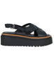 Sandali slingback in pelle nera con zeppa in gomma Donna BESSIE 02 BLACK