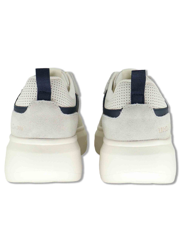 Sneakers uomo in pelle e tessuto off white con suola alta in gomma BIG 05 BLUE Liu-Jo 