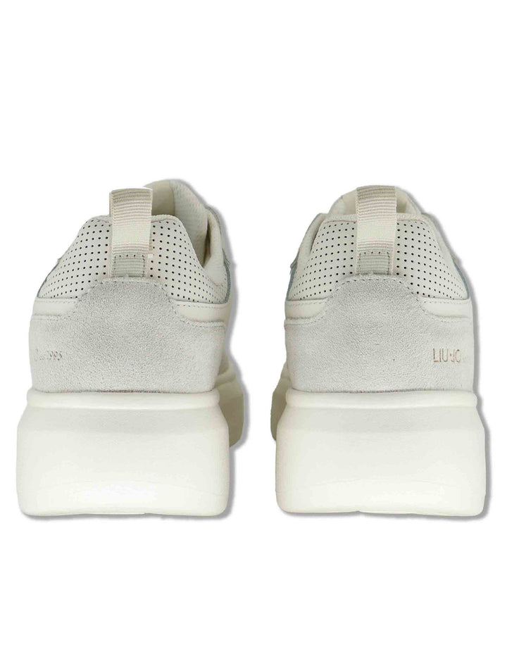 Sneakers uomo in pelle e tessuto off white con suola alta in gomma BIG 05 MILK Liu-Jo 