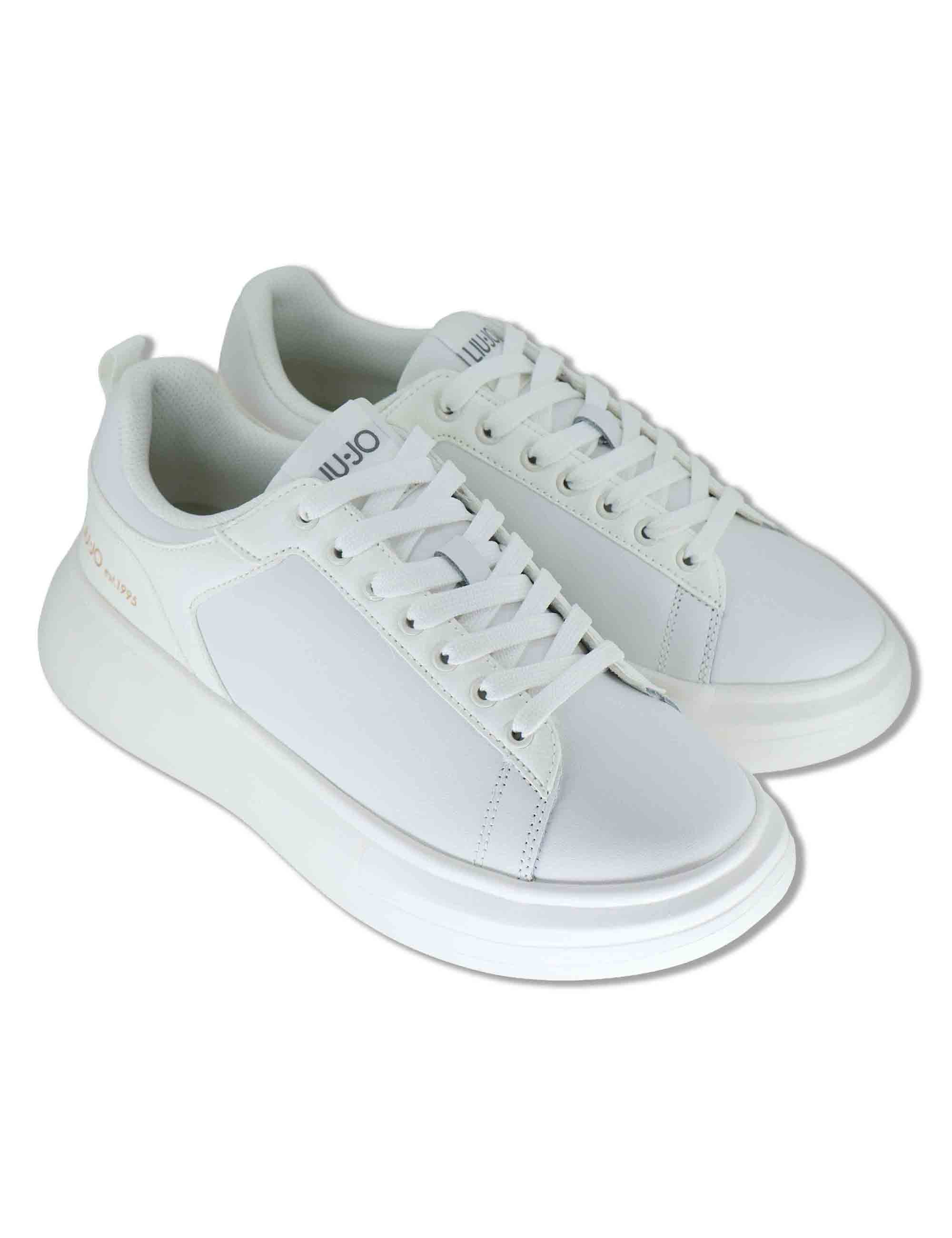 Sneakers uomo in pelle e tessuto bianco con suola alta in gomma BIG 05 WHITE Liu-Jo 