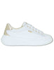 Women's White Leather and Fabric Sneakers CASPER 01 WHITE