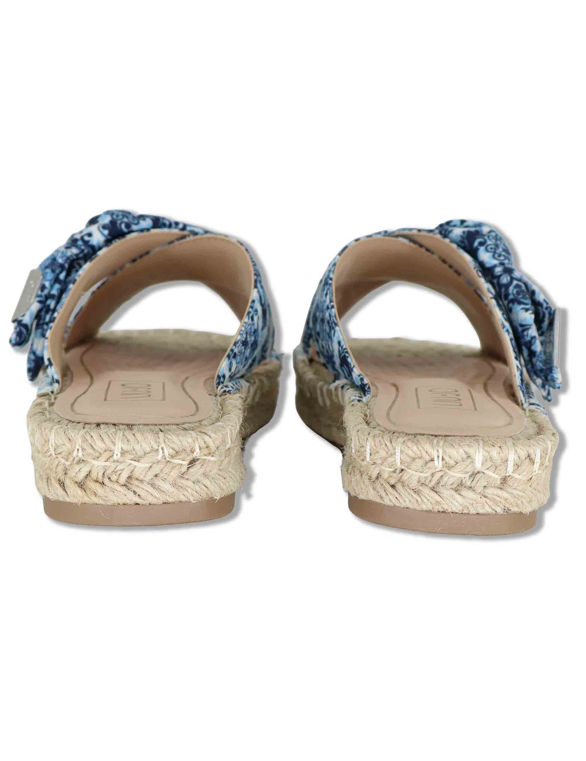 Sandali donna espadrillas in tessuto bianco a fantasia con incrocio e fiocco PAROS 03 CAPRI Liu-Jo 