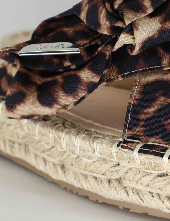 Sandali donna espadrillas in tessuto animalier con incrocio e fiocco PAROS 03 LEOPARD Liu-Jo 
