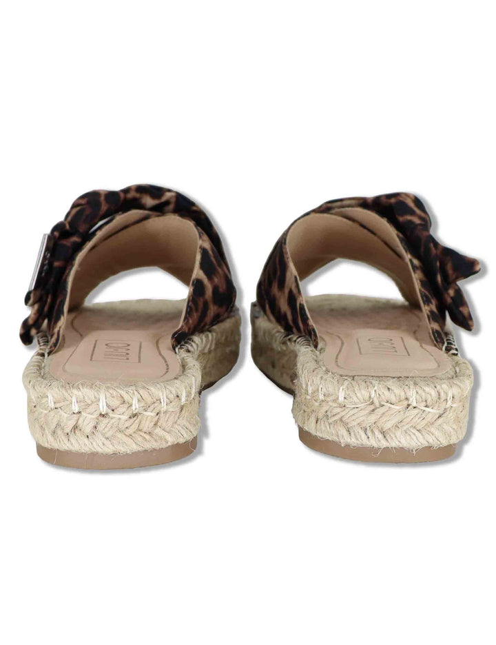 Sandali donna espadrillas in tessuto animalier con incrocio e fiocco PAROS 03 LEOPARD Liu-Jo 