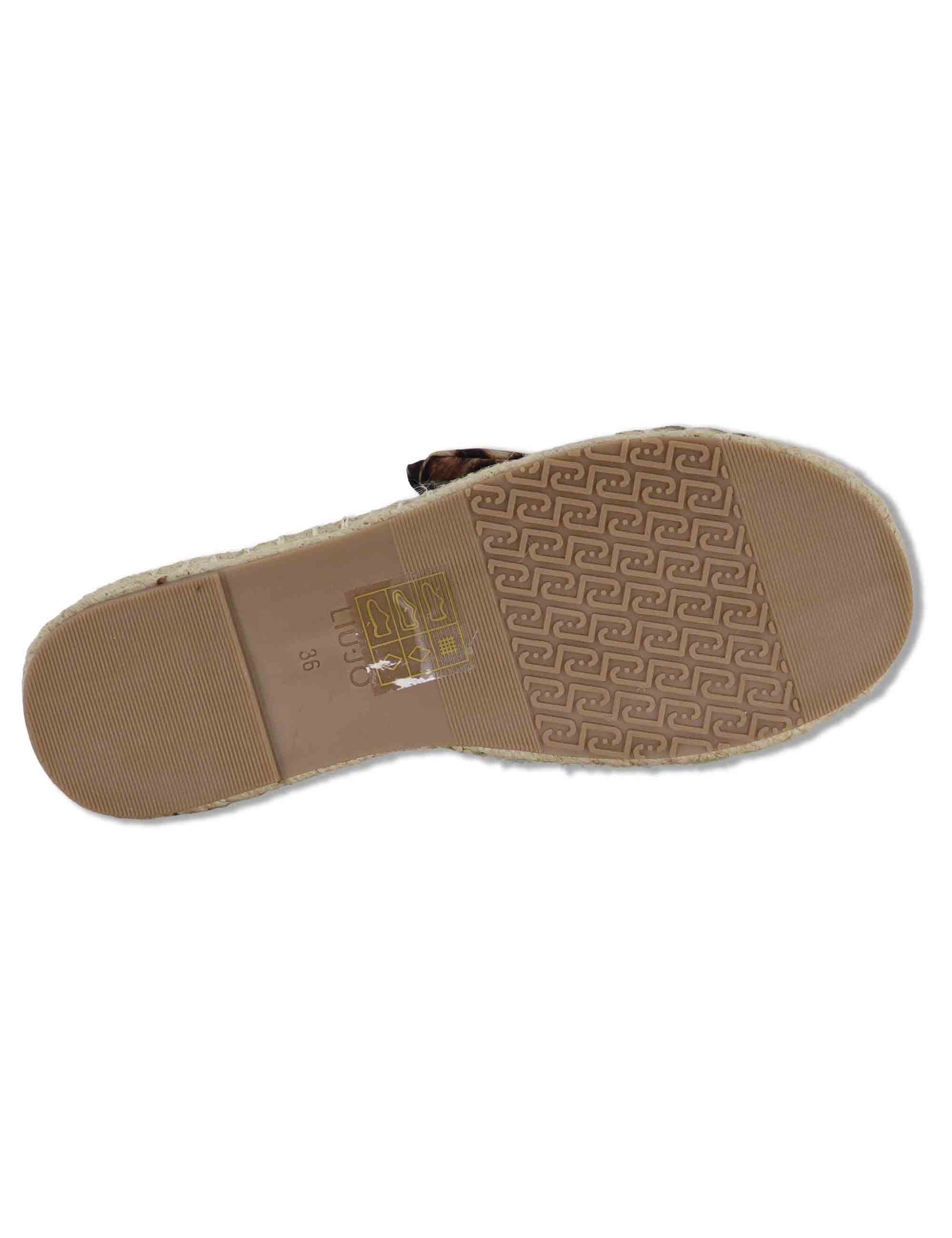 Sandali donna espadrillas in tessuto animalier con incrocio e fiocco PAROS 03 LEOPARD Liu-Jo 