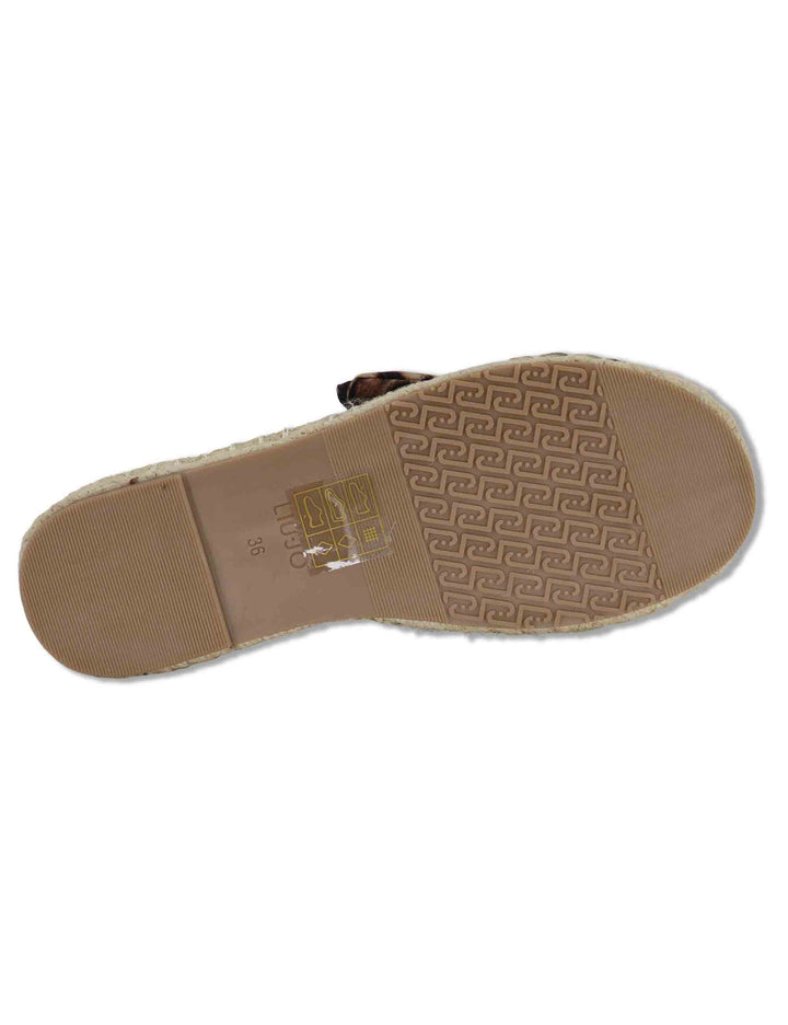 Sandali donna espadrillas in tessuto animalier con incrocio e fiocco PAROS 03 LEOPARD Liu-Jo 