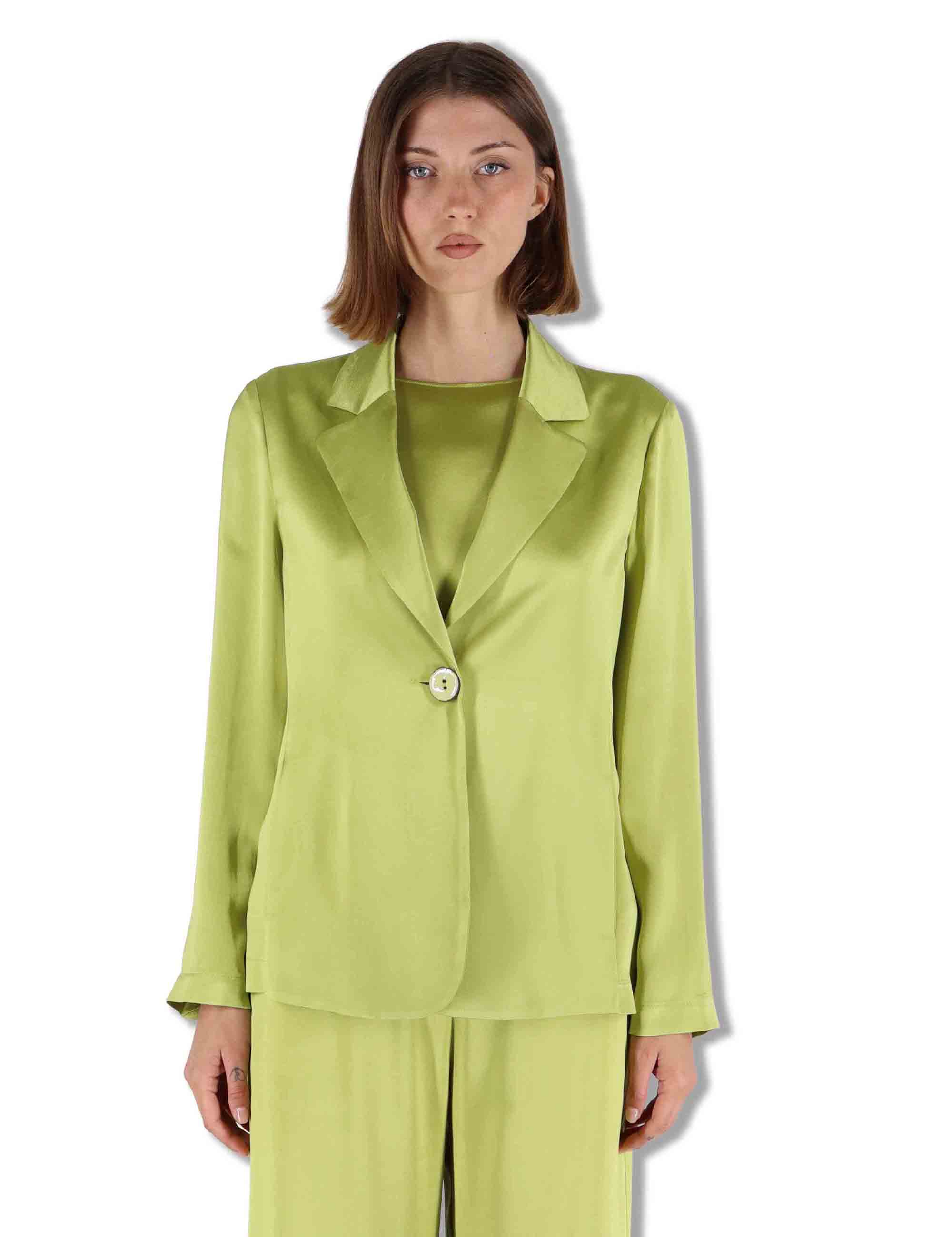 Giacche donna Shiny in cady verde monopetto JD648250631 60109 Maliparmi 