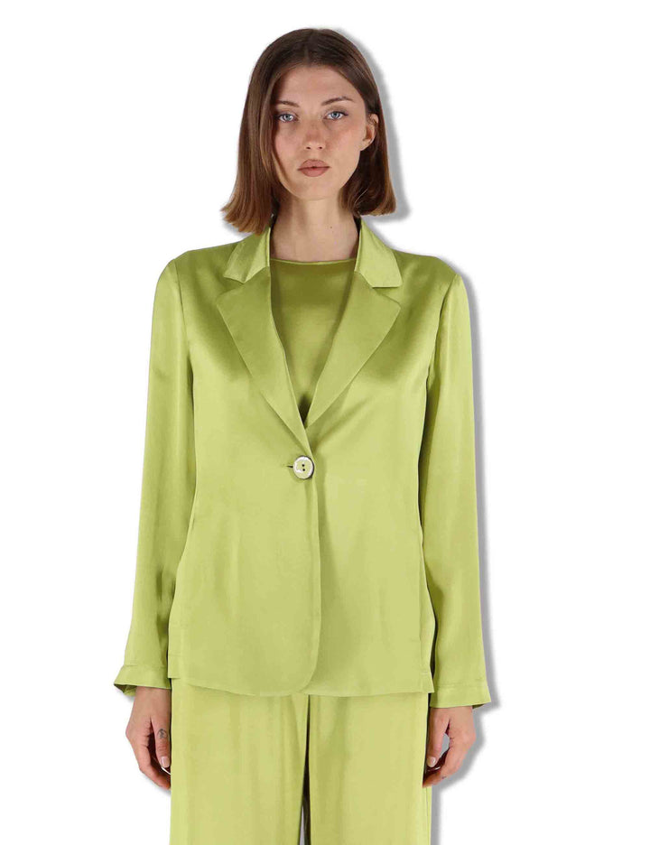 Giacche donna Shiny in cady verde monopetto JD648250631 60109 Maliparmi 
