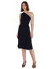 Women's Soft black jersey one-shoulder dress JF671570210 20000