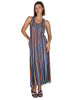 Flexage Stripes Long Dresses with Vertical Azure Stripes for Women JF951378211 81B99