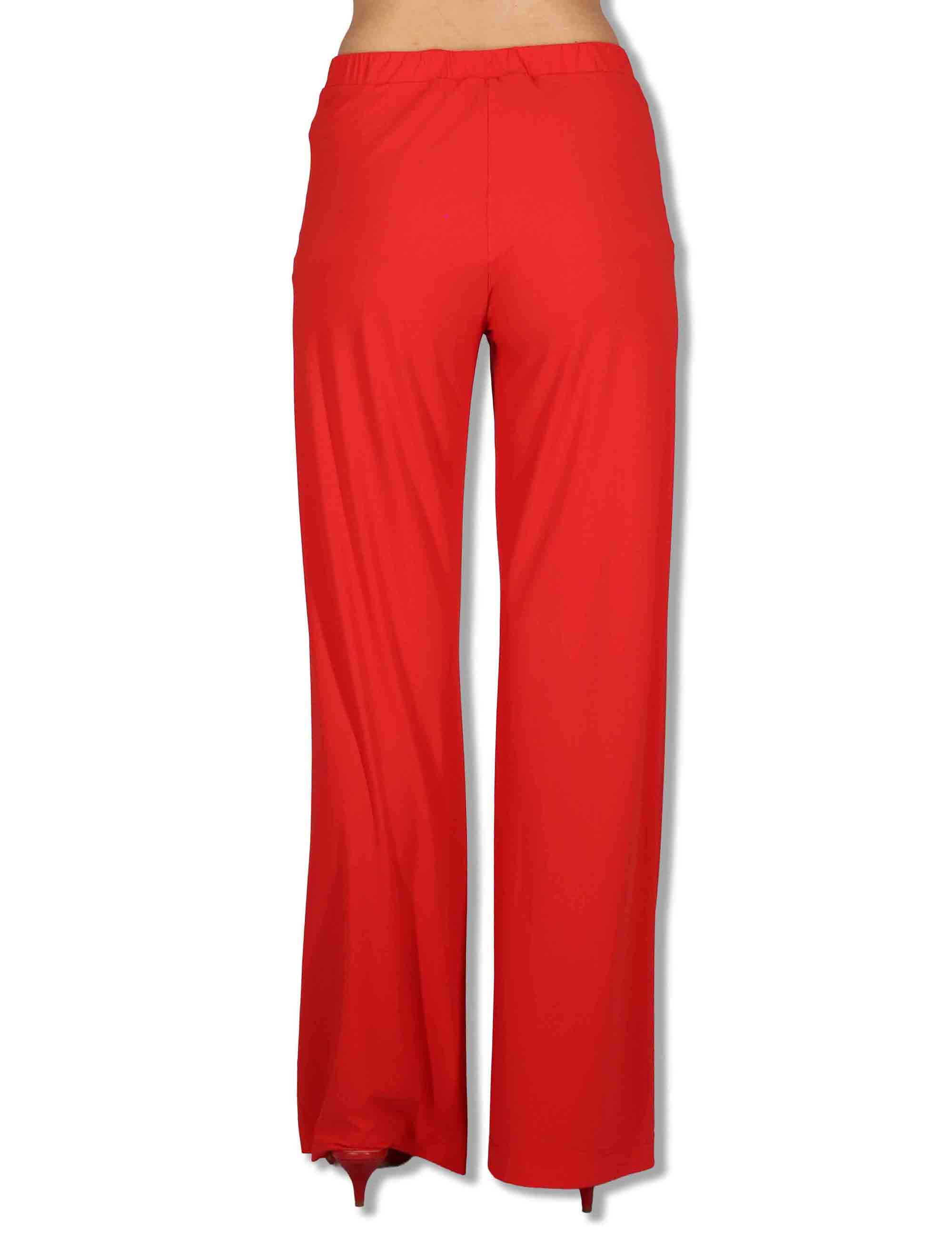 Pantaloni donna Soft in Jersey rosso con gamba comoda ed elastico JH753070210 30000 Maliparmi 