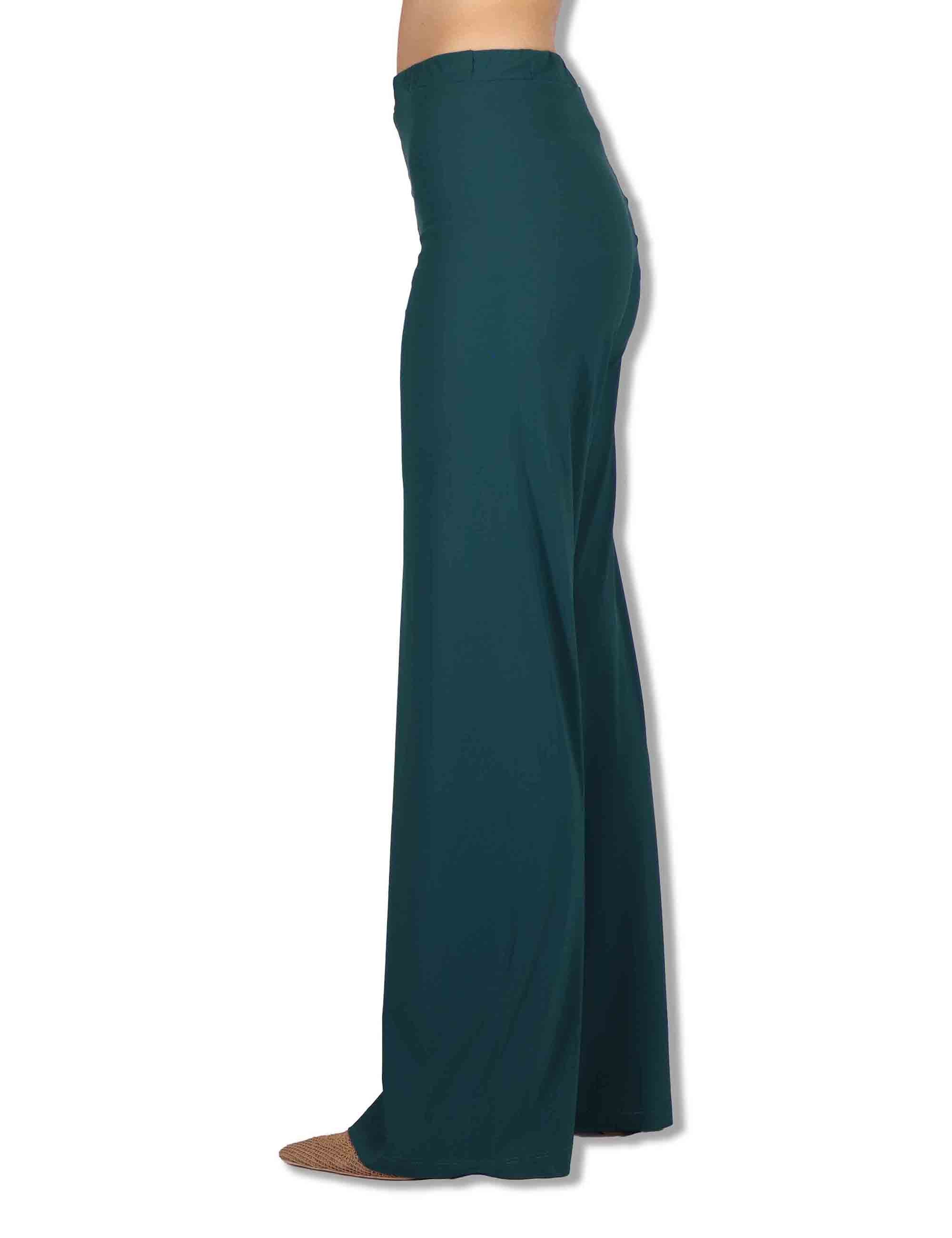 Pantaloni donna Soft in Jersey verde con gamba comoda ed elastico JH753070210 60050 Maliparmi 