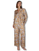 Pantaloni Collection Print in seta azzurra a fantasia Donna JH807631027 A4164