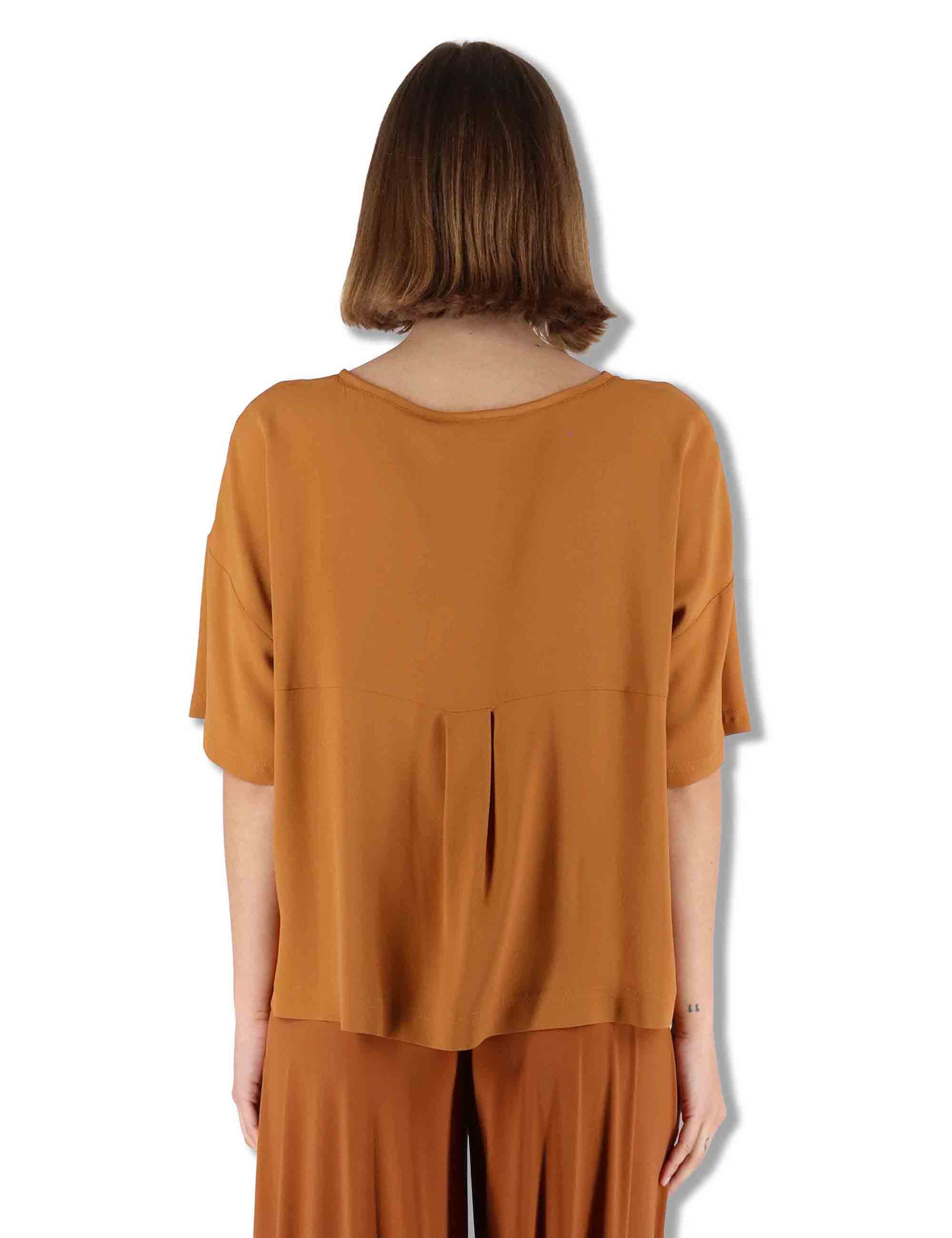 Camicie donna Fluid Crepe in misto seta ambra maniche a 3/4 JM440050672 70004 Maliparmi 
