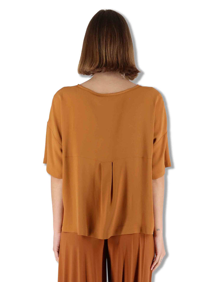 Camicie donna Fluid Crepe in misto seta ambra maniche a 3/4 JM440050672 70004 Maliparmi 