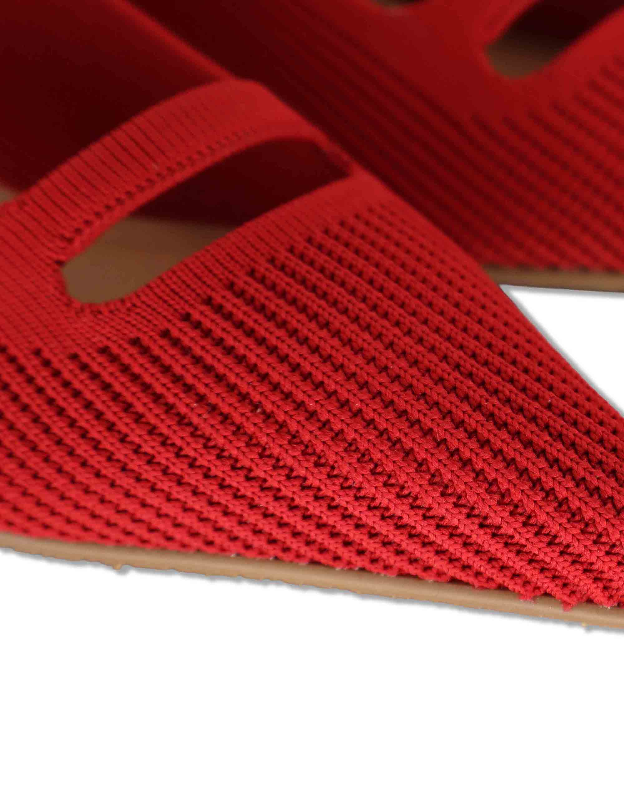 Decollete slingback in tessuto rosso con tacco basso e punta a punta 75034 65-02 Miss Elastic 