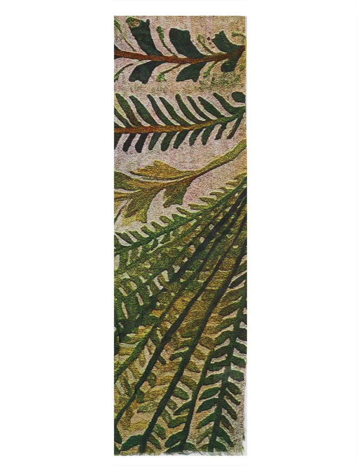 Stole maxi donna in misto seta verde a fantasie esotiche Oasi 60260041 0010 Pyaar 