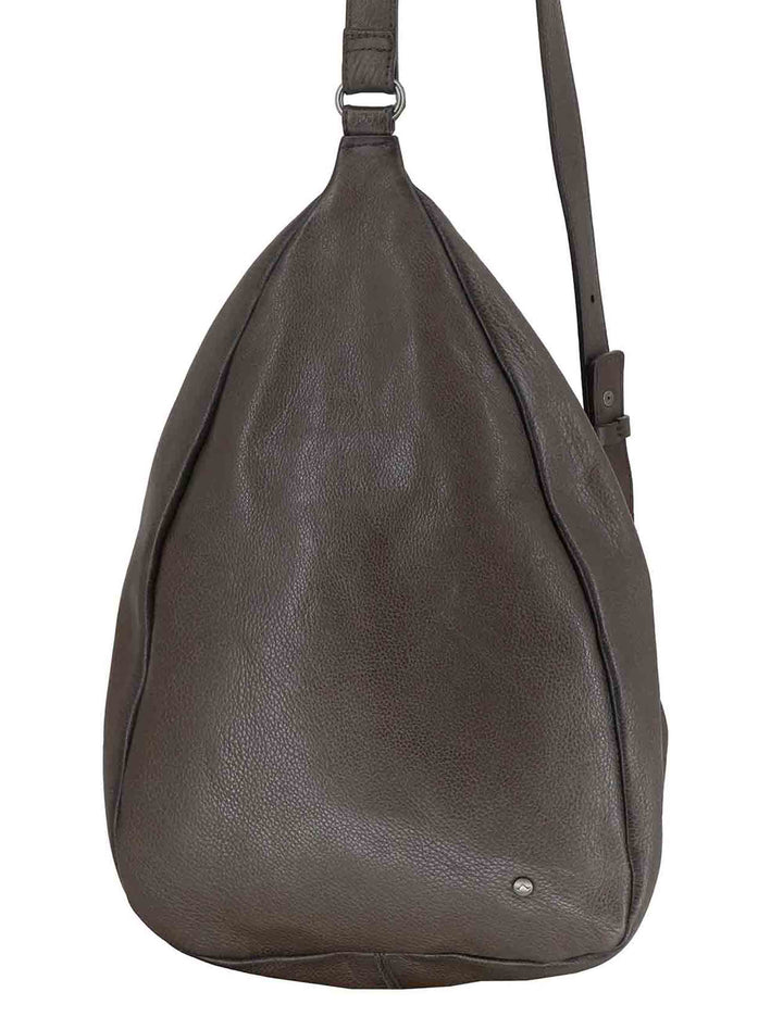 Zaini monospalla donna in pelle grigia con tracolla regolabile e vano porta oggetti RBS1505 745 Rehard 
