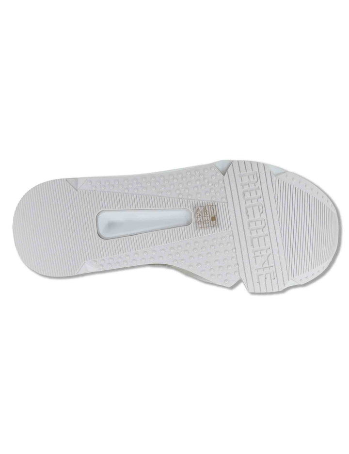 Sneakers donna in pelle e pizzo bianco con zeppa alta in gomma 4009-84585 2 Ruco Line 