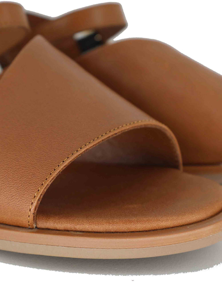 Sandali donna flat in pelle cuoio con cinturino alla caviglia SP220085 013 Spatarella 