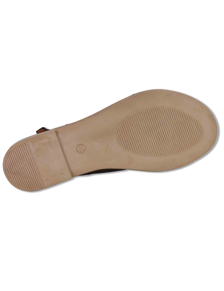 Sandali donna flat in camoscio marrone con cinturino alla caviglia SP220085 014 Spatarella 