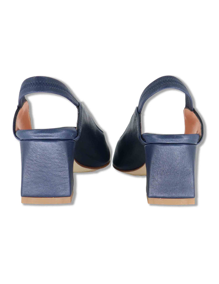 Décolletés slingback donna in pelle blu con cinturino elastico e tacco 5 cm SP2047 002 Spatarella 