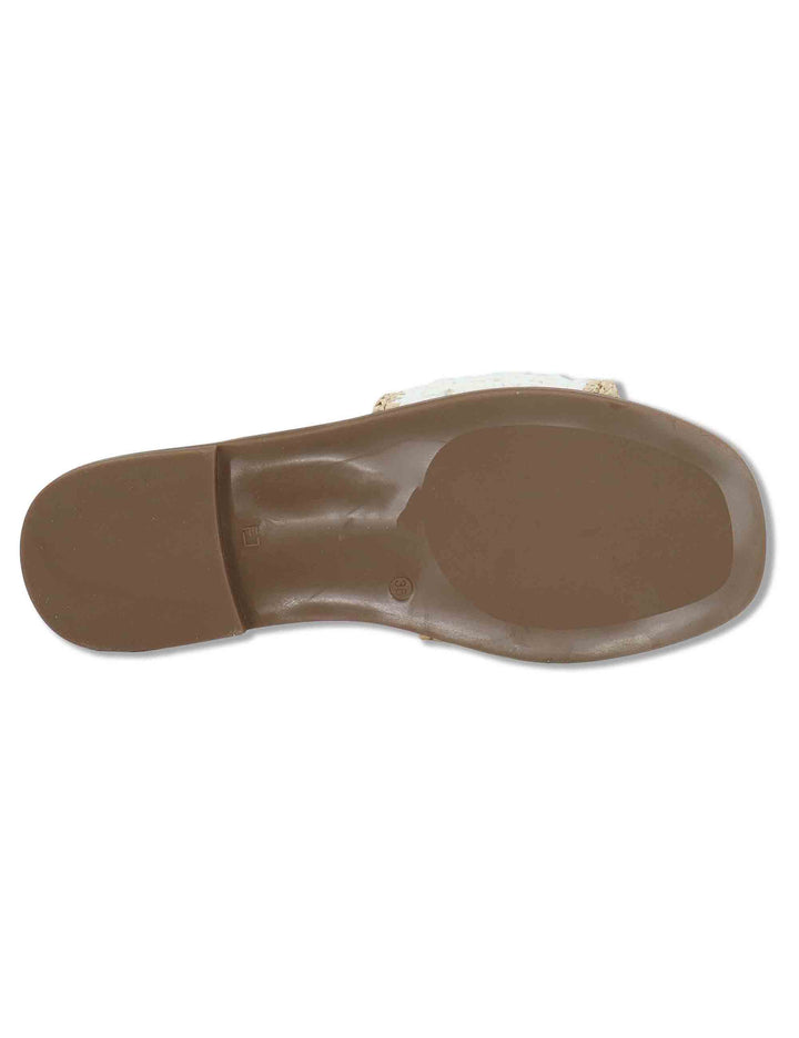 Sandali bassi donna in rafia naturale bianca con suola in gomma SP261579 100 Spatarella 