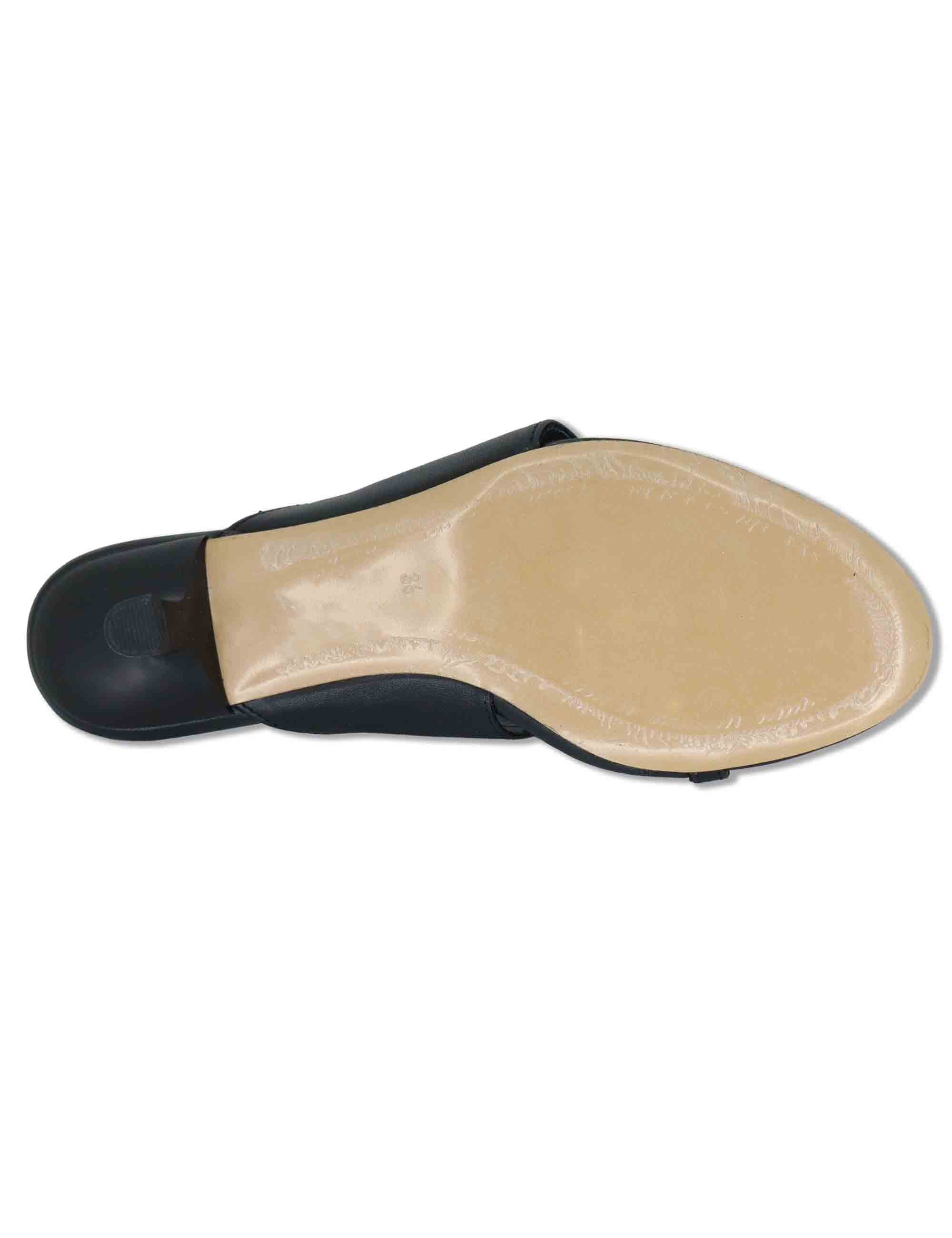 Sandali donna infradito in pelle nero con anello oro e tacco basso SP261650 001 Spatarella 