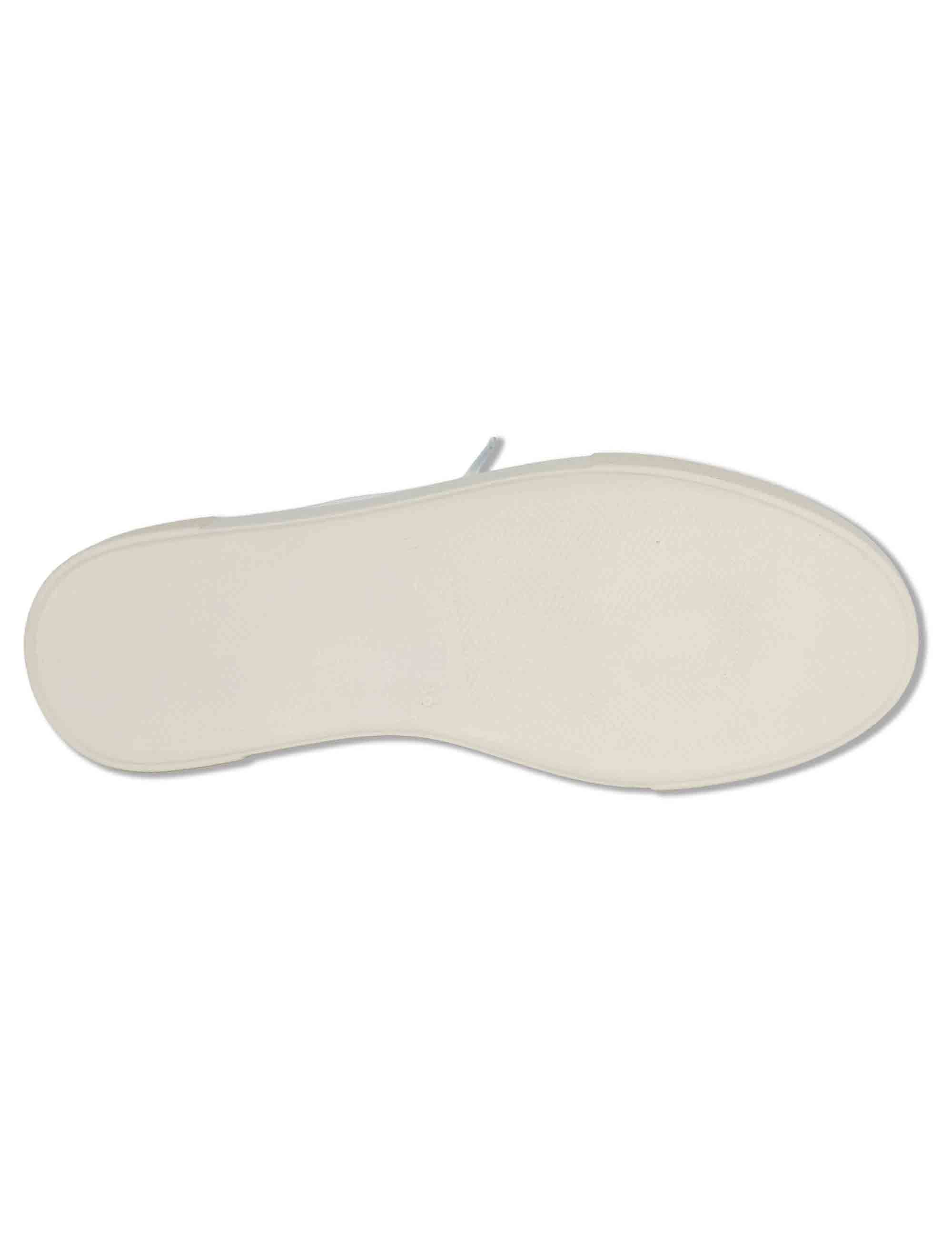 Sneakers donna in pelle bianca con linguetta arricciata e laccio in tulle SP60030 100 Spatarella 