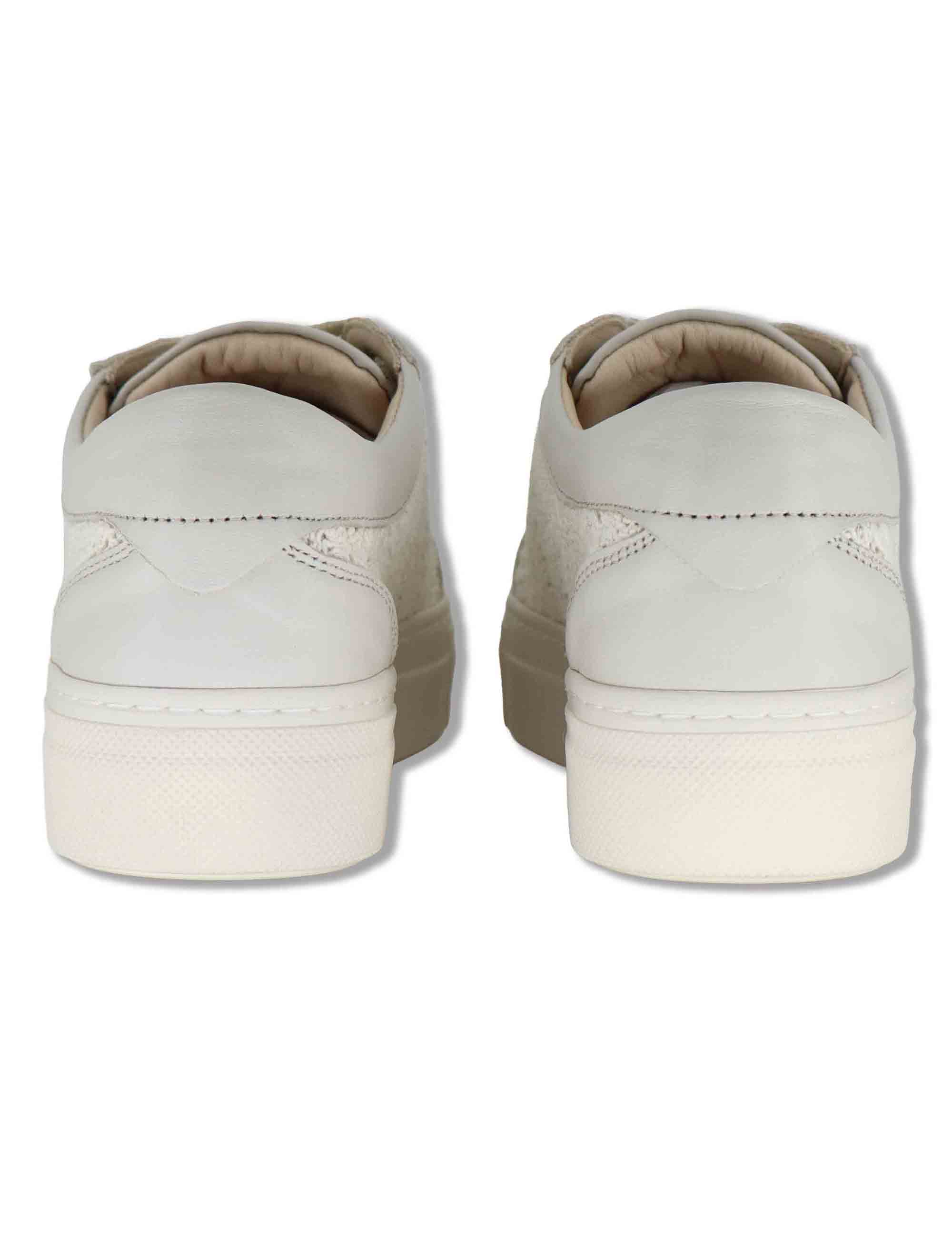 Sneakers donna in rafia off white e pelle con suola in gomma SP60038 016 Spatarella 