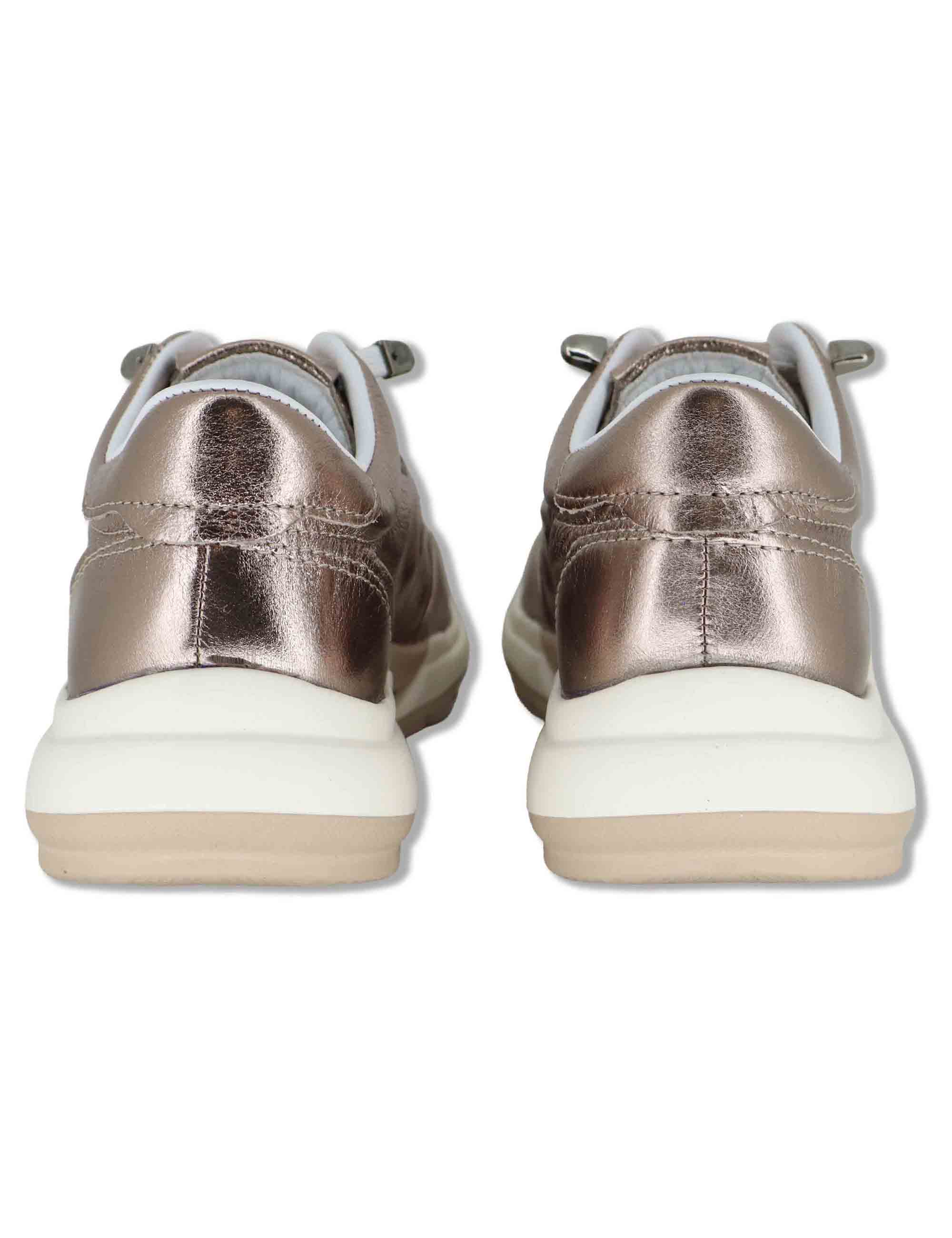 Sneakers donna in pelle laminata rosa con suola in gomma ammortizzata SP60041 023 Spatarella 