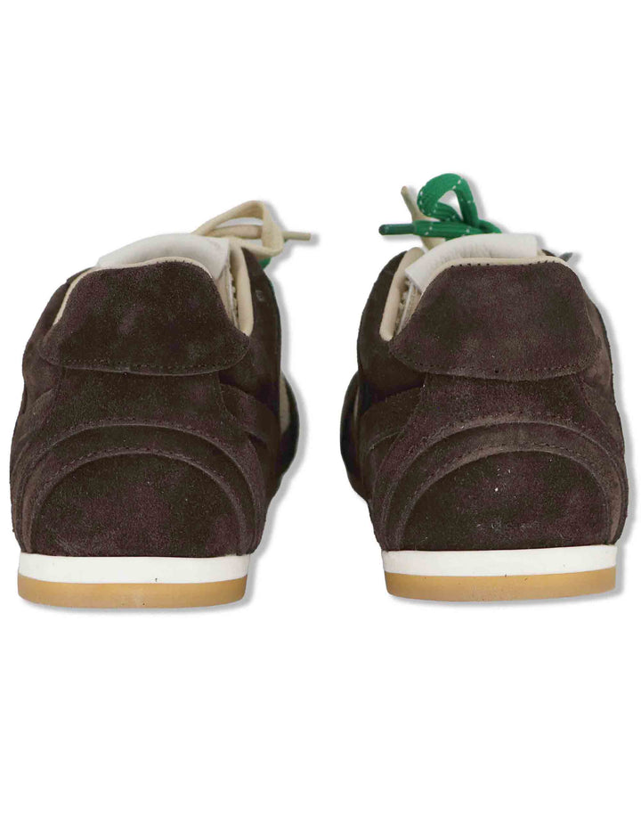 Sneakers donna in camoscio marrone e tessuto con suola bassa in gomma SP60133 014 Spatarella 