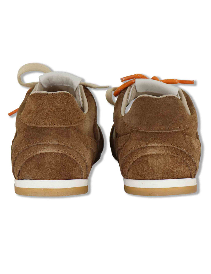 Sneakers donna in camoscio avorio e tessuto con suola bassa in gomma SP60133 200 Spatarella 