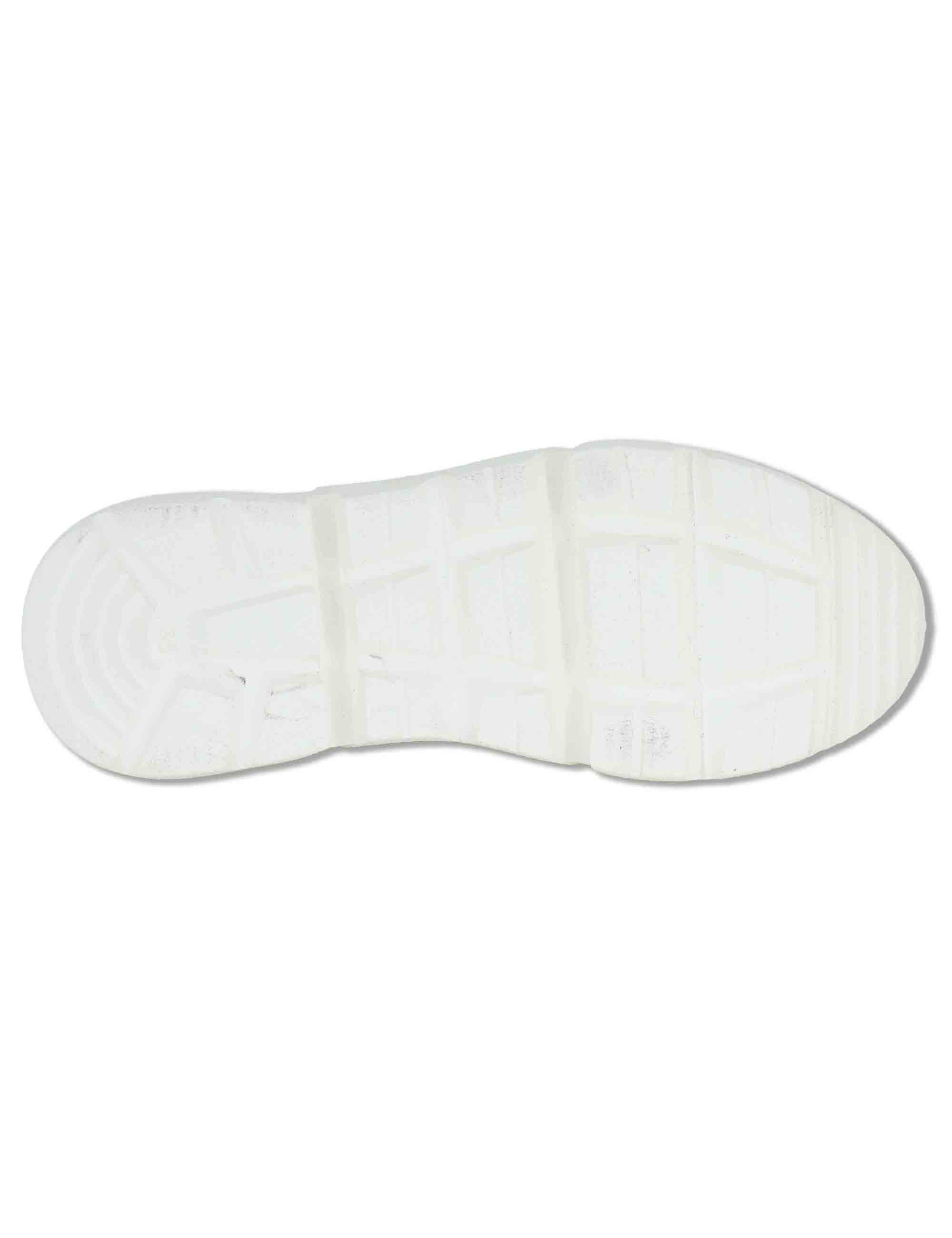 Sneakers donna in pelle platino con glitter e suola alta SP60167 022 Spatarella 
