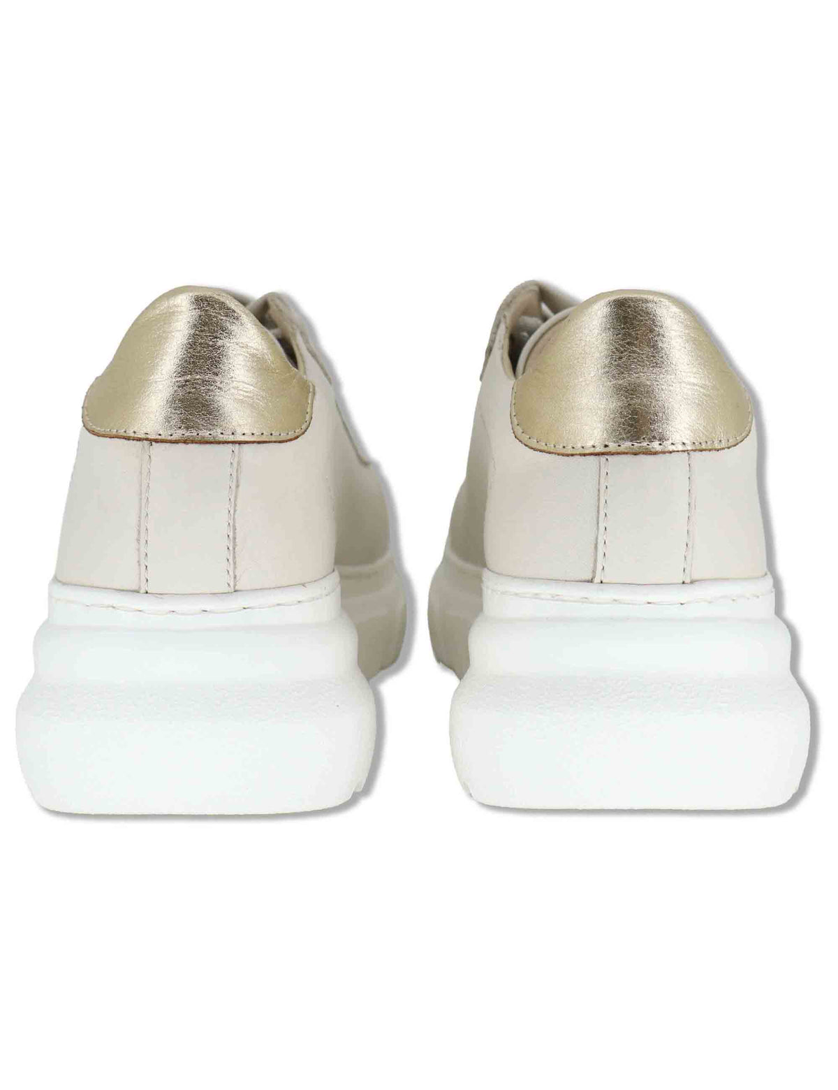 Sneakers donna in pelle off white con suola running alta in gomma SP60170 300 Spatarella 