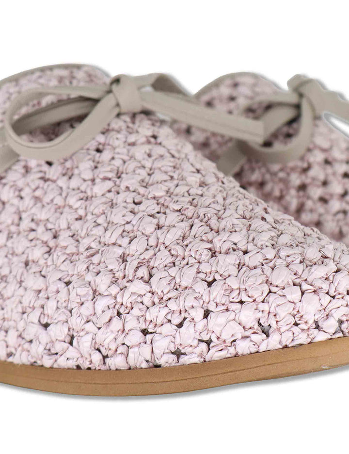 Sabot slingback donna in rafia rosa con cinturino in pelle e tacco basso SP60885 300 Spatarella 