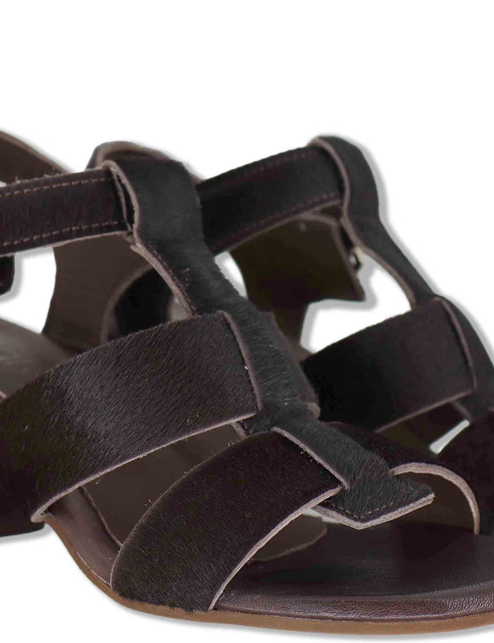 Sandali donna in pelle testa di moro con fasce e cinturino alla caviglia SP8212 014 Spatarella 