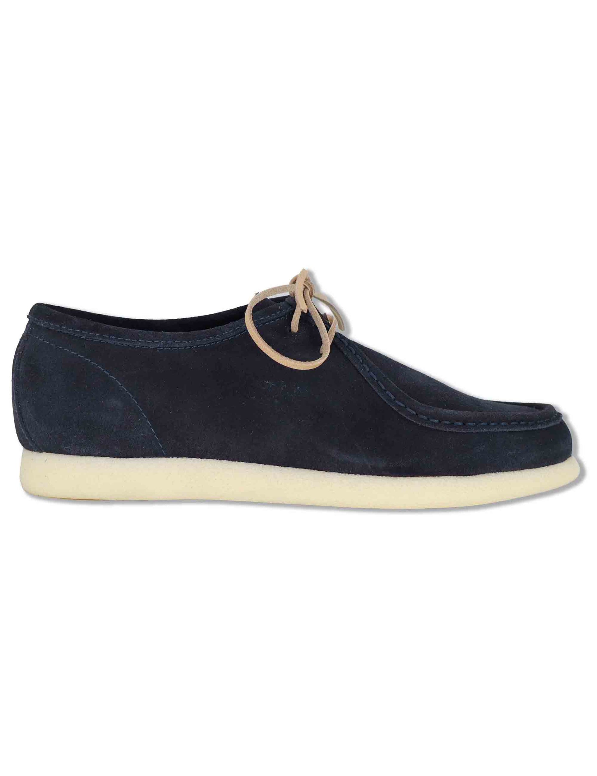 Stringate uomo Walleby in camoscio blu con suola in gomma leggera SPCL3014 002 Spatarella 