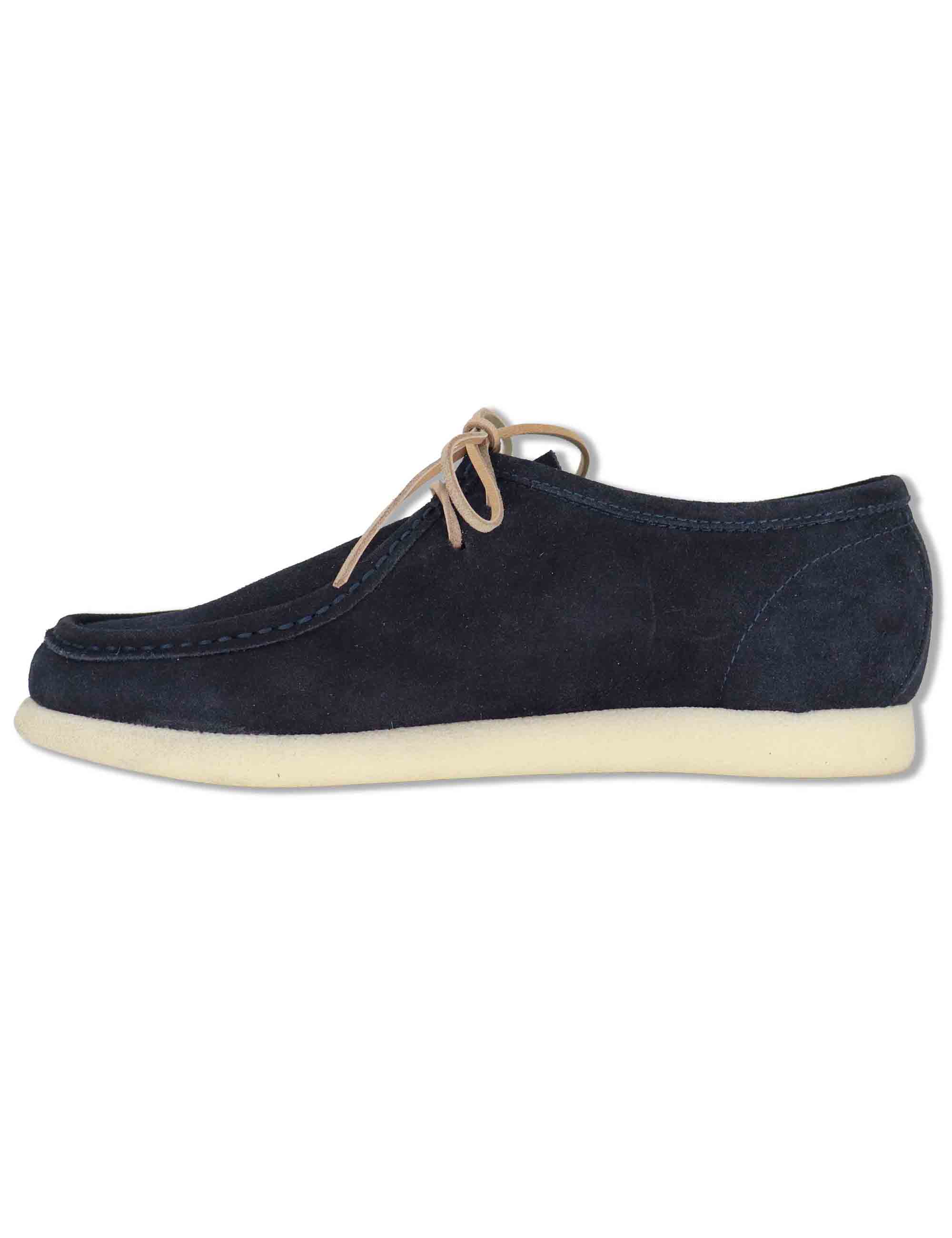 Stringate uomo Walleby in camoscio blu con suola in gomma leggera SPCL3014 002 Spatarella 