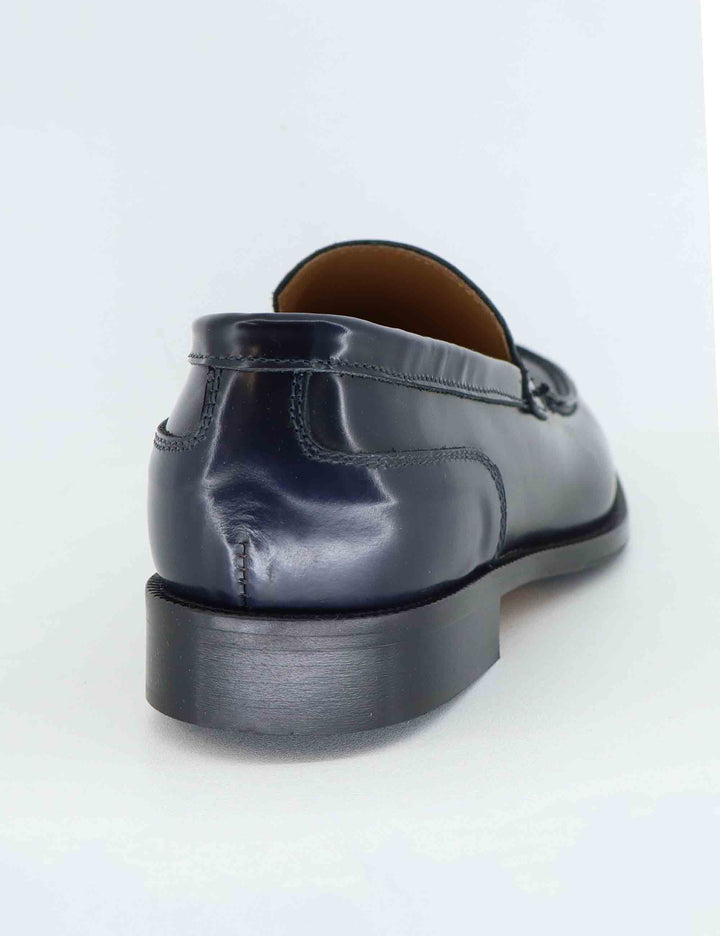 Mocassini uomo in pelle blu con patta liscia SPDU6013 002 Spatarella 