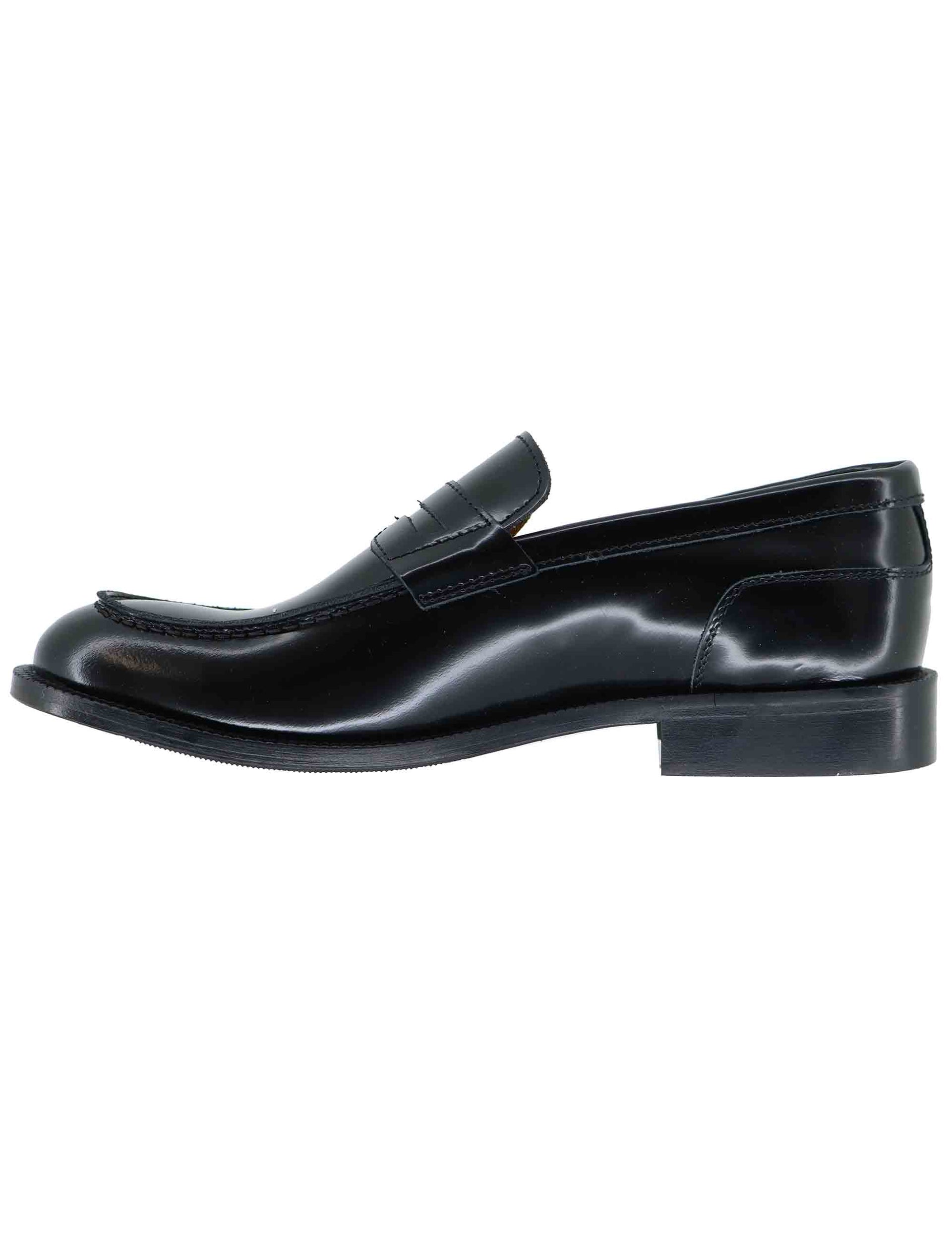 Mocassini uomo in pelle nera lucida SPDUE601 001 Spatarella 