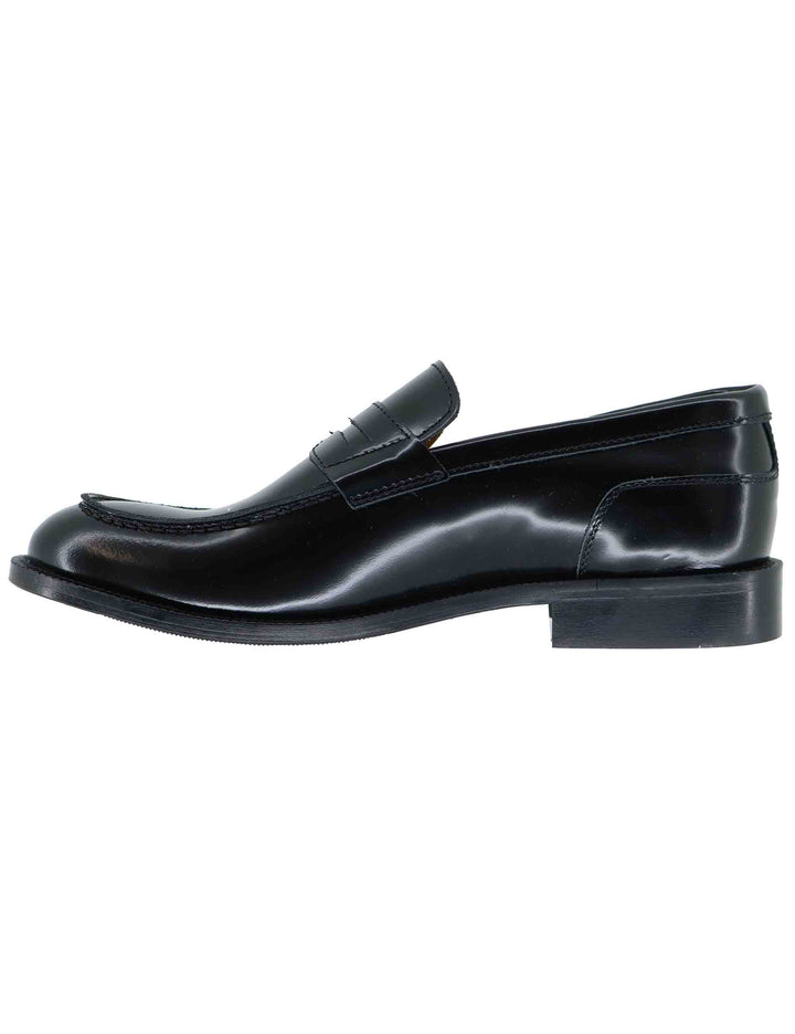 Mocassini uomo in pelle nera lucida SPDUE601 001 Spatarella 