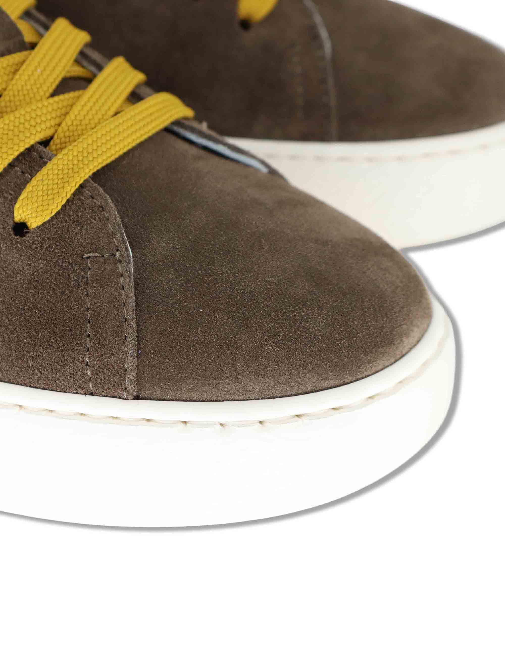 Sneakers uomo in camoscio taupe con suola alta ultra leggera SPLU8020-U 028 Spatarella 