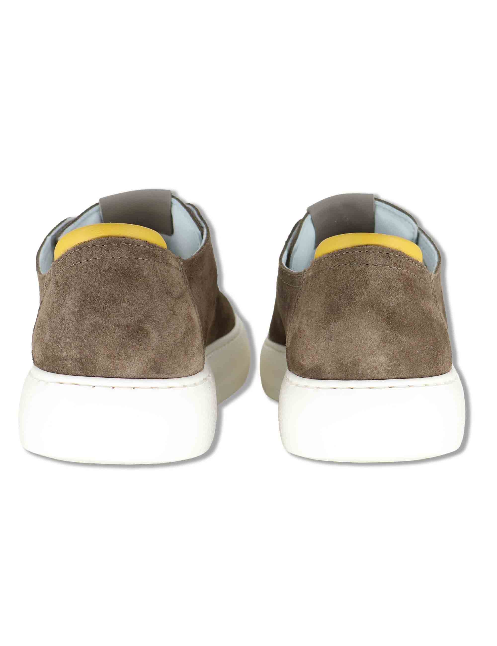 Sneakers uomo in camoscio taupe con suola alta ultra leggera SPLU8020-U 028 Spatarella 