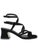 Sandali in camoscio nero con cinturini Donna 119 001